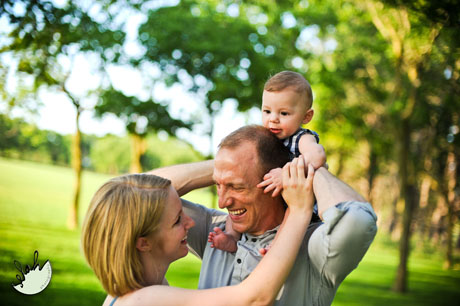 little boy and family